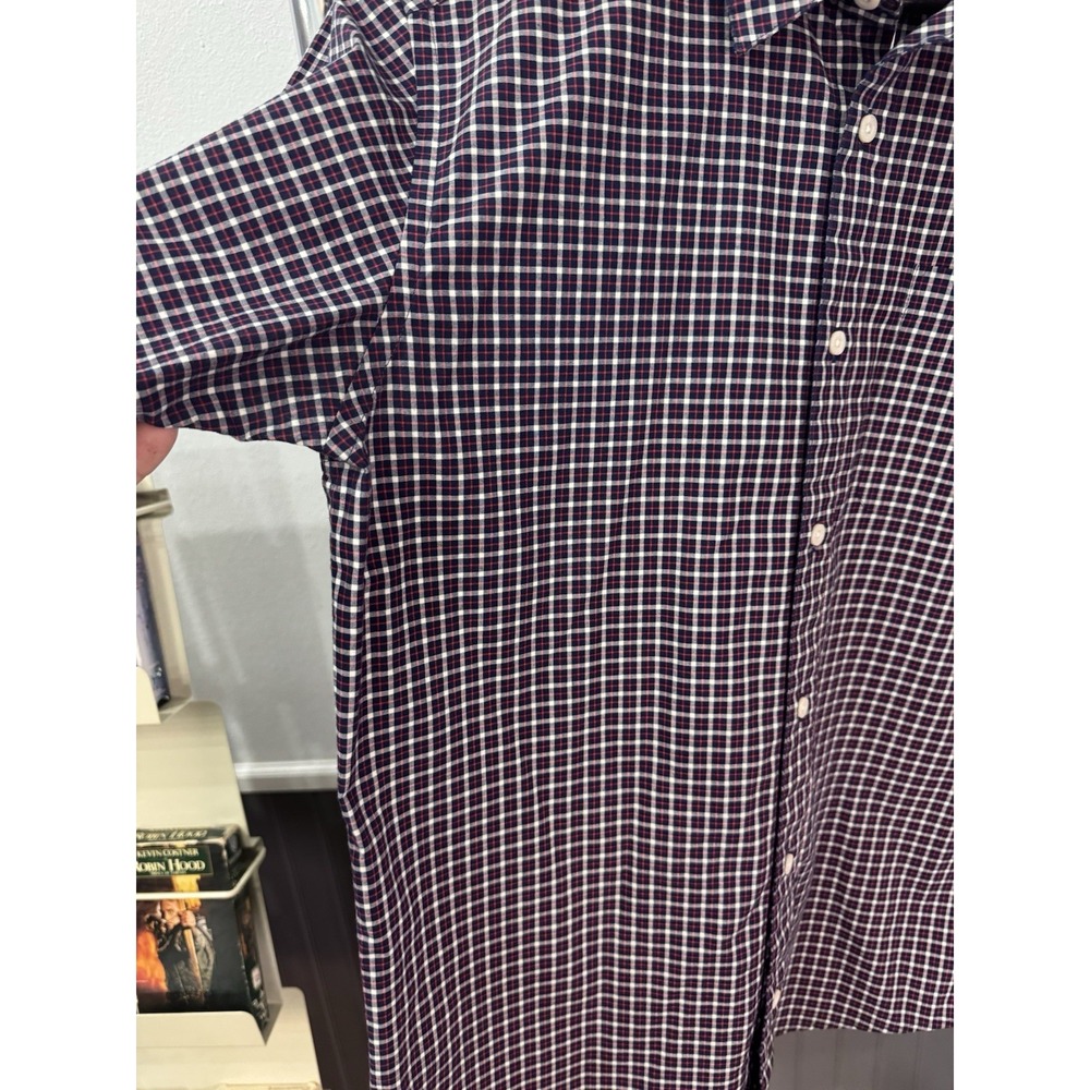 Patagonia Men's Medium Button Up‎ Plaid Shirt Red Organic Cotton Gorpcore EUC - Picture 3 of 9